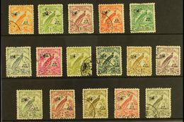 1932-34 Air Overprinted "Raggiana Bird" Set, SG 190/203, Good To Very Fine Used (16 Stamps) For More Images, Please Visi - Papua Nuova Guinea