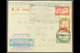 1933 EUROPE - SOUTH AMERICA  - NORTH AMERICA - EUROPE ZEPPELIN FLIGHT Condor-Zeppelin Illustrated Air Letter Franked 5p  - Paraguay