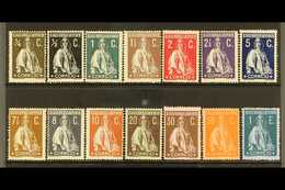 1912-20 Ceres, Coated Paper Set Less 15c, Mi 204Ay/213Ay, 215Ay/218Ay, ½c & 7½c With Perf Faults, Otherwise Never Hinged - Other & Unclassified