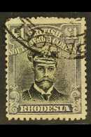 1913-24 £1 Black & Violet-indigo, Admiral, Die III, Perf.14, SG 279a, Used, Colour Changed But Not Faded (does Not Appea - Other & Unclassified