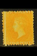 1869 4d Yellow, No Wmk, P11-12½, SG 12, Fine Mint With Original Gum. For More Images, Please Visit Http://www.sandafayre - St.Vincent (...-1979)