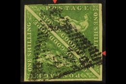 CAPE OF GOOD HOPE 1858 1s Bright Yellow Green, SG 8, "square" Pair Very Fine Used With Clear To Large Margins All Round  - Unclassified