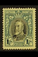 1931-37 1s Black & Greenish Blue - Perf 14, SG 23b, Fine Mint For More Images, Please Visit Http://www.sandafayre.com/it - Southern Rhodesia (...-1964)