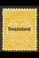 1889-90 2s6d Buff Perf 12½ Of Transvaal With "Swaziland" Overprint, SG 7, Very Fine Mint, "ECONOMIST" Handstamp On Back. - Swaziland (...-1967)
