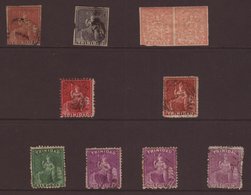 TRINIDAD 1851-80 Britannia Issues Including IMPERF 1851-56 (1d) Brownish-red Used, 1854-57 (1d) Dark Grey Used, 1852-60  - Trinidad & Tobago (...-1961)