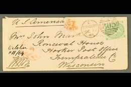 1864 INWARD TO WISCONSIN. 1864 (12 Oct) Env From England To George Markham (notable Early Settler, Info Accompanies) At  - Other & Unclassified