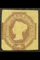1847-54 6d Dull Lilac Embossed, SG 59, Mint With Original Gum (small Patch Of Missing Gum), Cut Square With 4 Margins (o - Other & Unclassified