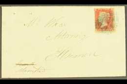 1857 (Aug) Env Bearing 1d Red "stars" Tied By "274" Numeral Of Ellesmere In BLUE, With Cds On Reverse In Matching Ink. F - Altri & Non Classificati