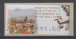 ISRAEL 2009 KLUSSENDORF ATM POPE BENEDICT XVI IN THE HOLY LAND 1.60 SHEKELS - Viñetas De Franqueo (Frama)