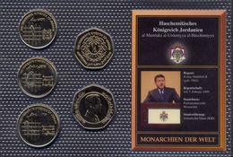 Jordan Coins Set UNC / BU < GOLD Plated > RARE (5 Coins) - Jordania