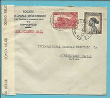 257+261 Op Brief "Via Steamer Mail" Stempel LEOPOLDVILLE 17/5/44 Naar U.S.A. Censure 15  Leopoldville - Lettres & Documents