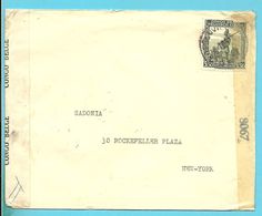 262 Op Brief Stempel LEOPOLDVILLE 20/7/44 Naar U.S.A. Censure 34  Leopoldville + Censuur EXAMINED BY - Covers & Documents