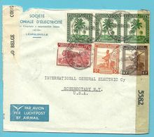 234+243+261+266 Op Brief Stempel LEOPOLDVILLE 1/3/44 Naar U.S.A. Censure  Leopoldville + Censuur EXAMINED BY - Lettres & Documents