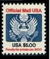 VEREINIGTE STAATEN USA 1983 EAGLE OFFICIAL FACE VALUE $5.00 MNH Sc. #O133 - Blocchi & Strisce