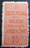 Lot FD/652 - 1918 - COLIS POSTAUX - N°30 Vermillon NEUF* - Cote : 20,00 € - Mint/Hinged