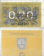 Litauen Pick-Nr: 30 Bankfrisch 1991 0,20 Talonas - Lithuania