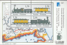 Finland Block3 (complete Issue) Unmounted Mint / Never Hinged 1987 Railway Postal Delivery - Blocks & Kleinbögen