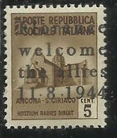 ITALY ITALIA 1945 CLN FLORENCE WELCOMES THE ALLIES MONUMENTS DESTROYED OVERPRINTED MONUMENTI DISTRUTTI CENT. 5c MNH - Centraal Comité Van Het Nationaal Verzet (CLN)