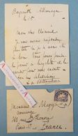 L.A.S 1904 Amédée De VALLOMBROSA Organiste Compositeur Né à CANNES - Bayreuth Allemagne - à C Blazy - Lettre Autographe - Handtekening