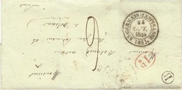 1844-enveloppe De ST GERMAIN-LESPINASSE ( Loire ) Cad T14  + B Boite Rurale N I  Taxe 6d.pour Orléans - 1801-1848: Precursors XIX