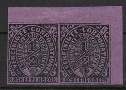 Deutsches Reich Stadtpost Privatpost Institut Hamburger Boten H. Scheerenbeck Pair - Postes Privées & Locales