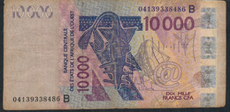 W.A.S. BENIN P218Bb 10000 Francs (20)04 F-VF No Tear,no P.h. - Benin