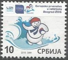 SRB 2015-ZZ EU CHAMPIONSHIP IN WATERPOLO, SERBIA, 1 X 1v, MNH - Water Polo