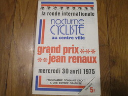 La Ronde Internationale Nocturne Cycliste Au Centre Ville D'AMIENS - Grand Prix Jean RENAUX (12 Pages) - Wielrennen