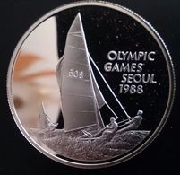 Cayman Islands 5 DOLLARS 1988 SILVER PROOF "Seoul Olympics" Free Shiping Via Registered Air Mail - Iles Caïmans