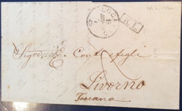 LOCARNO 1860 (Tessin TI) RL GRENZRAYON Brief > Livorno, TOSCANA R ! Italia  (Schweiz Lettera Cover Suisse Lettre - Storia Postale