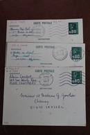 MARIANNE  DE  BAQUET    3   ENTIERS  POSTAUX  0,80   VERT - Enveloppes Types Et TSC (avant 1995)