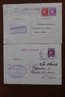 CERES  DE  MAZELIN             2   ENTIERS  POSTAUX 1,50  FRANCS   ROSE   AVEC  COMPLEMENT  ET  SANS  COMPLEMENT - Standard Covers & Stamped On Demand (before 1995)