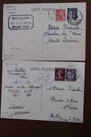 TYPE  PAIX          2   ENTIERS  POSTAUX   55  CENTIMES  VIOLET   AVEC  COMPLEMENT - Standard Covers & Stamped On Demand (before 1995)