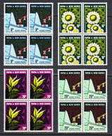 Papua New Guinea 1967 Mint No Hinge, Blocks, Sc#  241-244, SG 113-116 - Papua New Guinea