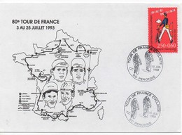 ENVELOPPE SOUVENIR 80E TOUR FRANCE 1993 - PERONNE - Cycling