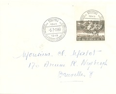 129/26 - Lettre TP 810 A (50 F Centenaire Du Timbre ) BRUXELLES 1949 En Ville - COB 150 EUR S/lettre - Cartas