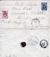 Russia 1896 Postal History Rare Cover Uprated To Berlin Germany D.1066 - Ganzsachen