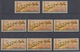 ISRAEL 2010 KLUSSENDORF ATM BIRD OF PASSAGE FULL SET OF 8 STAMPS - Franking Labels