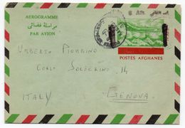 AFGHANISTAN - AEROGRAMME TO ITALY 1972 / OVERPRINT VALUE - Afganistán