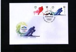 Slowenien / Slovenia 2018 Olympic Games Pyeongchang FDC - Winter 2016: Lillehammer (Olympische Jugendspiele)