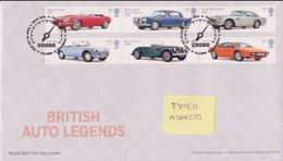 GROSSBRITANNIEN GRANDE BRETAGNE GB 2013 BRITISH AUTO LEGENDS SET OF 6V FDC SG 3512-17 SC 3212-17 MI 3503-08 YT 3904-09 - 2011-2020 Ediciones Decimales