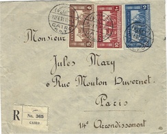 1931- Lettre RECC. Du Caire   Affr. 30 Mills  ( 5,10 Et 15  XIV ème Exposition Agricole ) Pour La France - Briefe U. Dokumente