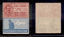 0292 REGNO - 1925 - Pubblicitari - 60 Cent Perugina (21) - Ottimamente Centrato - Gomma Integra (150) - Andere & Zonder Classificatie