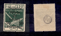 0477 OCCUPAZIONI - FIUME - 1920 - 50 Su 5 Cent Espresso (4) - Nuovo Con Gomma - Cert. AG (440) - Andere & Zonder Classificatie