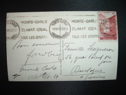 CP LA PLACE DU CASINO ET LE CAFE DE PARIS TP 40c OBL.MEC.10 VIII 39 MONTE-CARLO PRINCIPAUTE DE MONACO - Cartas & Documentos