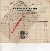 03-MONTLUCON- FACTURE EDOUARD JANIN -FERS - ENGRAIS-CHAUX LOURDES-USINES POLIET BAILLOT VILLEVIEILLE- DE BEFFES-1901 - Petits Métiers