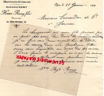 21- DIJON- RARE LETTRE MANUSCRITE SIGNEE AUGUSTE HENRI REMY - REPRESENTATION COMMERCIALE- 22 RUE FEVRET-1896 - 1800 – 1899