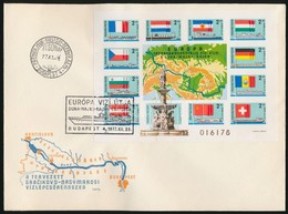 1977 Európa Transzkontinentális Vízi útja Vágott Blokk FDC-n - Other & Unclassified