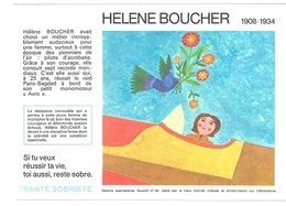 Buvard  N°  26  SANTE  SOBRIETE  Avec  La  Pilote  Avion  HELENE  BOUCHER  1908 - 1934 - Colecciones & Series