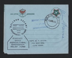 SOUTH AFRICAN AIRLETTER STATIONERY BALLOON FLIGHT PILOT SIGNED 1966 - Luftpost